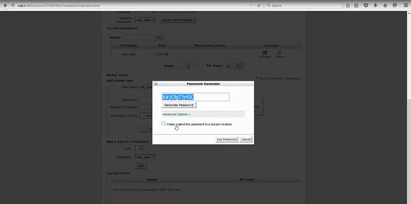 انتخاب یک پسورد از  password Generator